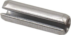 Made in USA - 5/32" Diam x 1/2" Long Slotted Spring Pin - Grade 420 Stainless Steel, Bright Finish - Exact Industrial Supply