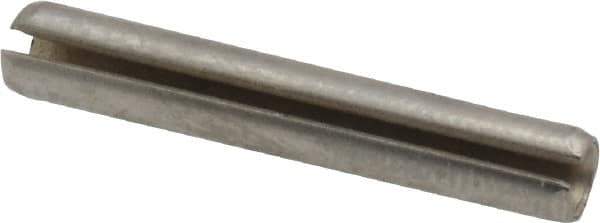 Made in USA - 5/32" Diam x 1" Long Slotted Spring Pin - Grade 420 Stainless Steel, Bright Finish - Exact Industrial Supply