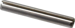 Made in USA - 5/32" Diam x 1-1/8" Long Slotted Spring Pin - Grade 420 Stainless Steel, Bright Finish - Exact Industrial Supply