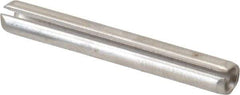 Made in USA - 5/32" Diam x 1-1/4" Long Slotted Spring Pin - Grade 420 Stainless Steel, Bright Finish - Exact Industrial Supply