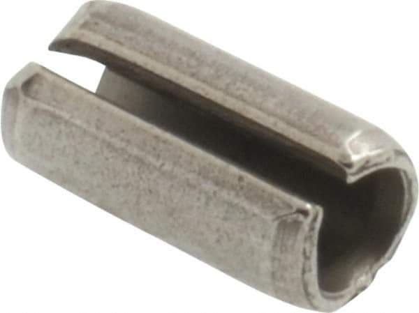 Made in USA - 3/16" Diam x 3/8" Long Slotted Spring Pin - Grade 420 Stainless Steel, Bright Finish - Exact Industrial Supply