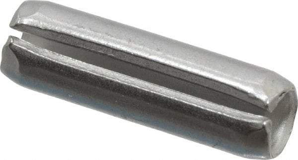Made in USA - 3/16" Diam x 5/8" Long Slotted Spring Pin - Grade 420 Stainless Steel, Bright Finish - Exact Industrial Supply