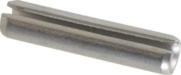 Made in USA - 3/16" Diam x 7/8" Long Slotted Spring Pin - Grade 420 Stainless Steel, Bright Finish - Exact Industrial Supply