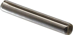 Made in USA - 3/16" Diam x 1-1/4" Long Slotted Spring Pin - Grade 420 Stainless Steel, Bright Finish - Exact Industrial Supply