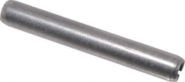 Made in USA - 3/16" Diam x 1-3/8" Long Slotted Spring Pin - Grade 420 Stainless Steel, Bright Finish - Exact Industrial Supply