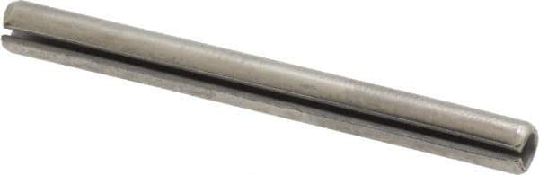 Made in USA - 3/16" Diam x 2" Long Slotted Spring Pin - Grade 420 Stainless Steel, Bright Finish - Exact Industrial Supply