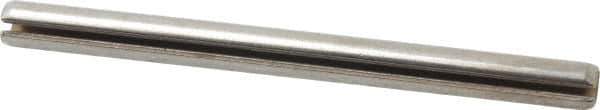 Made in USA - 3/16" Diam x 2-1/2" Long Slotted Spring Pin - Grade 420 Stainless Steel, Bright Finish - Exact Industrial Supply