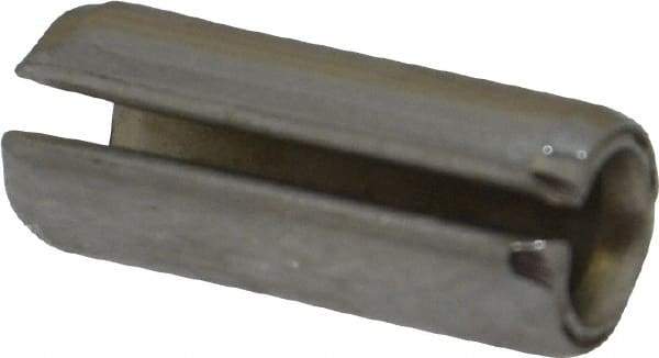 Made in USA - 1/4" Diam x 5/8" Long Slotted Spring Pin - Grade 420 Stainless Steel, Bright Finish - Exact Industrial Supply