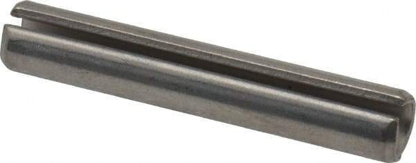 Made in USA - 1/4" Diam x 1-1/2" Long Slotted Spring Pin - Grade 420 Stainless Steel, Bright Finish - Exact Industrial Supply