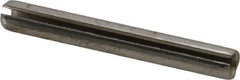 Made in USA - 1/4" Diam x 2" Long Slotted Spring Pin - Grade 420 Stainless Steel, Bright Finish - Exact Industrial Supply