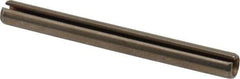 Made in USA - 1/4" Diam x 2-1/2" Long Slotted Spring Pin - Grade 420 Stainless Steel, Bright Finish - Exact Industrial Supply