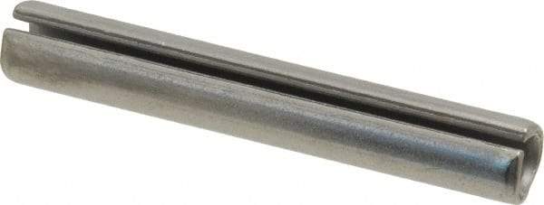 Made in USA - 3/8" Diam x 2-1/2" Long Slotted Spring Pin - Grade 420 Stainless Steel, Bright Finish - Exact Industrial Supply