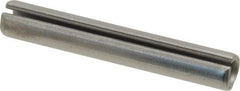 Made in USA - 3/8" Diam x 2-1/2" Long Slotted Spring Pin - Grade 420 Stainless Steel, Bright Finish - Exact Industrial Supply
