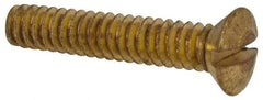 Value Collection - #10-24 UNC, 1" OAL Slotted Drive Machine Screw - Oval Head, Brass, Uncoated, Without Washer - Exact Industrial Supply