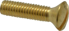 Value Collection - #10-32 UNF, 3/4" OAL Slotted Drive Machine Screw - Oval Head, Brass, Uncoated, Without Washer - Exact Industrial Supply