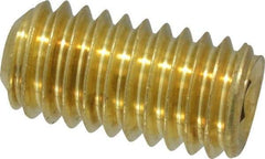 Value Collection - 3/8-16 UNC, 3/4" OAL, Cup Point Set Screw - Brass, 3/16" Key - Exact Industrial Supply