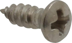 Value Collection - #4 Oval Head Phillips Sheet Metal Screw - Stainless Steel, 3/8" OAL, Grade 18-8 - Exact Industrial Supply