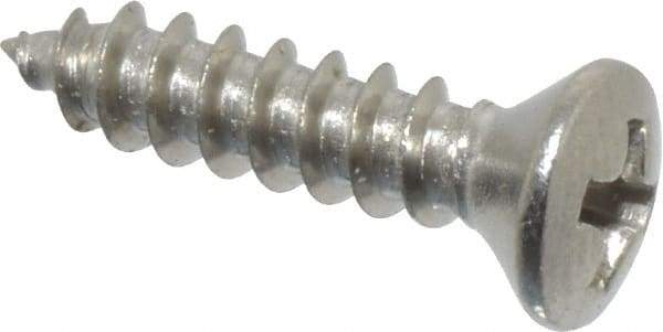 Value Collection - #4 Oval Head Phillips Sheet Metal Screw - Stainless Steel, 1/2" OAL, Grade 18-8 - Exact Industrial Supply