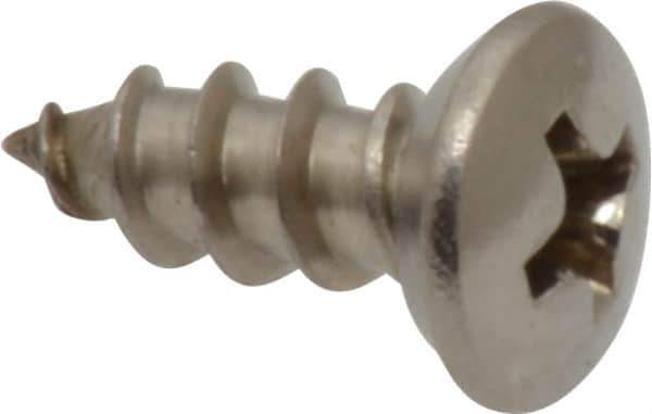 Value Collection - #10 Oval Head Phillips Sheet Metal Screw - Stainless Steel, 1/2" OAL, Grade 18-8 - Exact Industrial Supply