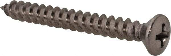 Value Collection - #10 Oval Head Phillips Sheet Metal Screw - Stainless Steel, 1-3/4" OAL, Grade 18-8 - Exact Industrial Supply