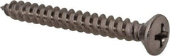 Value Collection - #10 Oval Head Phillips Sheet Metal Screw - Stainless Steel, 1-3/4" OAL, Grade 18-8 - Exact Industrial Supply