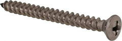 Value Collection - #10 Oval Head Phillips Sheet Metal Screw - Stainless Steel, 2" OAL, Grade 18-8 - Exact Industrial Supply