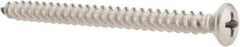 Value Collection - #10 Oval Head Phillips Sheet Metal Screw - Stainless Steel, 2-1/2" OAL, Grade 18-8 - Exact Industrial Supply