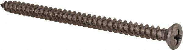 Value Collection - #10 Oval Head Phillips Sheet Metal Screw - Stainless Steel, 3" OAL, Grade 18-8 - Exact Industrial Supply
