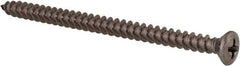 Value Collection - #10 Oval Head Phillips Sheet Metal Screw - Stainless Steel, 3" OAL, Grade 18-8 - Exact Industrial Supply
