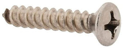 Value Collection - #12 Oval Head Phillips Sheet Metal Screw - Stainless Steel, 1-1/4" OAL, Grade 18-8 - Exact Industrial Supply