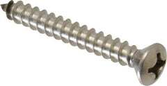 Value Collection - #12 Oval Head Phillips Sheet Metal Screw - Stainless Steel, 1-3/4" OAL, Grade 18-8 - Exact Industrial Supply