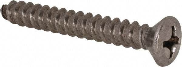 Value Collection - #14 Oval Head Phillips Sheet Metal Screw - Stainless Steel, 2" OAL, Grade 18-8 - Exact Industrial Supply