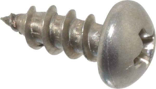 Value Collection - #10 Round Head Phillips Sheet Metal Screw - Stainless Steel, 1/2" Length Under Head, Grade 18-8 - Exact Industrial Supply