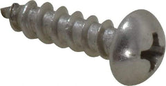 Value Collection - #10 Round Head Phillips Sheet Metal Screw - Stainless Steel, 3/4" Length Under Head, Grade 18-8 - Exact Industrial Supply