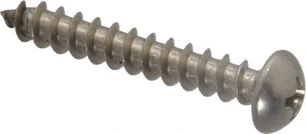 Value Collection - #10 Round Head Phillips Sheet Metal Screw - Stainless Steel, 1-1/4" Length Under Head, Grade 18-8 - Exact Industrial Supply
