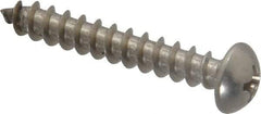 Value Collection - #10 Round Head Phillips Sheet Metal Screw - Stainless Steel, 1-1/4" Length Under Head, Grade 18-8 - Exact Industrial Supply
