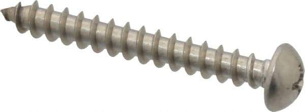 Value Collection - #10 Round Head Phillips Sheet Metal Screw - Stainless Steel, 1-1/2" Length Under Head, Grade 18-8 - Exact Industrial Supply