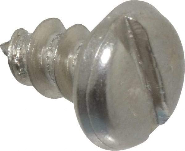 Value Collection - #10 Pan Head Slotted Sheet Metal Screw - Stainless Steel, 3/8" Length Under Head, Grade 18-8 - Exact Industrial Supply