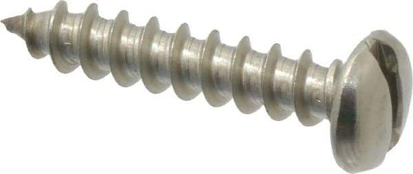 Value Collection - #10 Pan Head Slotted Sheet Metal Screw - Stainless Steel, 1" Length Under Head, Grade 18-8 - Exact Industrial Supply