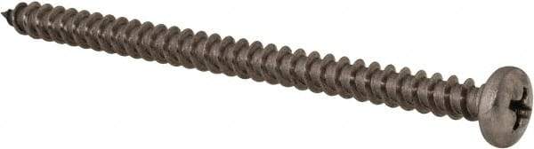 Value Collection - #10 Pan Head Phillips Sheet Metal Screw - Stainless Steel, 3" Length Under Head, Grade 18-8 - Exact Industrial Supply