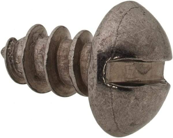 Value Collection - #10 Round Head Slotted Sheet Metal Screw - Stainless Steel, 3/8" Length Under Head, Grade 18-8 - Exact Industrial Supply