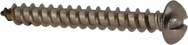 Value Collection - #10 Round Head Slotted Sheet Metal Screw - Stainless Steel, 1-1/2" Length Under Head, Grade 18-8 - Exact Industrial Supply