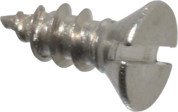 Value Collection - #2 Flat Head Slotted Sheet Metal Screw - Stainless Steel, 1/4" OAL, Grade 18-8 - Exact Industrial Supply