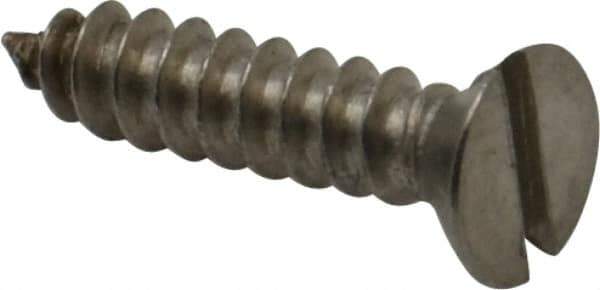 Value Collection - #2 Flat Head Slotted Sheet Metal Screw - Stainless Steel, 3/8" OAL, Grade 18-8 - Exact Industrial Supply
