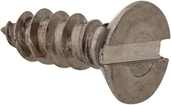 Value Collection - #4 Flat Head Slotted Sheet Metal Screw - Stainless Steel, 3/8" OAL, Grade 18-8 - Exact Industrial Supply