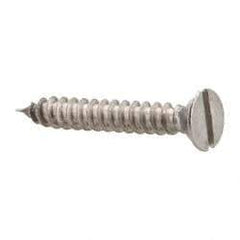 Value Collection - #4 Flat Head Slotted Sheet Metal Screw - Stainless Steel, 3/4" OAL, Grade 18-8 - Exact Industrial Supply