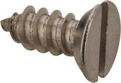 Value Collection - #10 Flat Head Slotted Sheet Metal Screw - Stainless Steel, 1/2" OAL, Grade 18-8 - Exact Industrial Supply