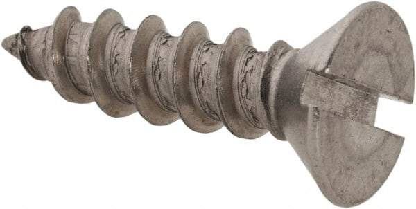 Value Collection - #10 Flat Head Slotted Sheet Metal Screw - Stainless Steel, 3/4" OAL, Grade 18-8 - Exact Industrial Supply