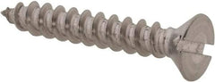 Value Collection - #10 Flat Head Slotted Sheet Metal Screw - Stainless Steel, 1-1/4" OAL, Grade 18-8 - Exact Industrial Supply