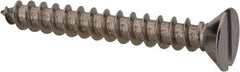 Value Collection - #10 Flat Head Slotted Sheet Metal Screw - Stainless Steel, 1-1/2" OAL, Grade 18-8 - Exact Industrial Supply